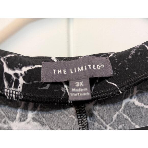 The Limited Wrap Dress Casual Plus Size 3X Black White Crackle Paint Stretch - Picture 2 of 6